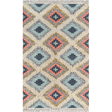 Novogratz by Momeni Indio Templin Hand Made Wool Multi Area Rug, 3'x5'