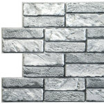 Dundee Deco - Grey Old Brick 3D Wall Panels, Set of 5, Covers 25.6 Sq Ft - Dundee Deco's 3D Falkirk Retro are lightweight 3D wall panels that work together through an automatic pattern repeat to create large-scale dimensional walls of any size and shape. Dundee Deco brings a flowing, soothing texture with a touch of luxury. Wall panels work in multiples to create a continuous, uninterrupted dimensional sculptural wall. You can cover an existing wall with wall tiles or disguise wallpaper or paneled wall. These modern wall tiles create a sculptural and continuous dimensional surface to any room setting through patterning. Dundee Deco tile creates a modern seamless pattern on a feature wall or art piece.