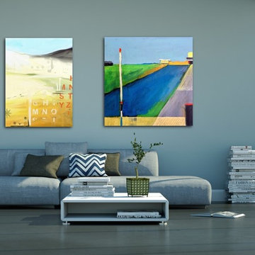 In Context: " " & "Landing Strip" Acrylic on Canvas