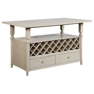 Linon Hayes Wood Counter Table in Frost White