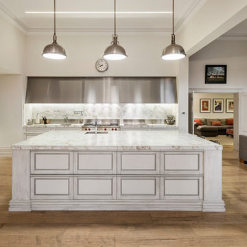 Cucina e blocco isola in marmo