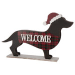 Glitzhome,LLC - 21.93" Wooden/Metal Dachshund Porch Sign - Christmas is coming! It's the very time of the year fulfilled with happy, cheer and magic! Are you ready for the celebration? Are you still looking for some specialties to decorate your house?21.93"L christmas metal dachshund porch sign can creating a festive and welcoming ambiance to your home.