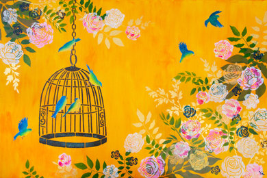 'Summer in the Hamptons' original painting from 'Vintage Chinoiserie' series