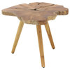 Rustic Brown Teak Wood Accent Table 38420