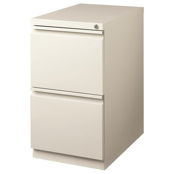 Hirsh 20"D 2-Drawer Stainless Steel Mobile Pedestal File Cabinet in Light Gray
