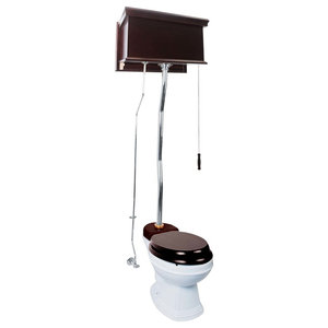 Renovators Supply Chrome Supply Line For L-Pipe High Tank Pull Chain Toilet