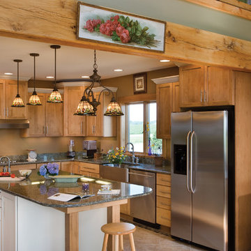 Ohio Timber Frame Home - Country Kitchen