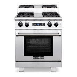 American Range 30" Dual Fuel Step-up Range, Stainless Steel | ARR-304ISDF - Major Kitchen Appliances