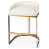 Hollyfield 20.5 x 19.7 x 28.7 Cream Fabric Seat, Gold Metal Base Counter Stool