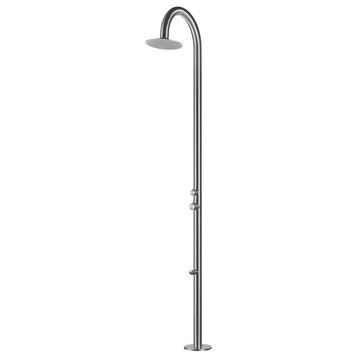 PULSAR 04 Outdoor Shower 316 Stainless Steel, Brushed Stainless Steel