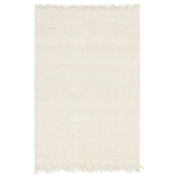 Braided Rectangle Area Rug 6'x9' Jolie Collection, Bone