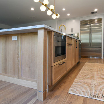 White Oak Kitchen with White Cabinetry & Modern Details