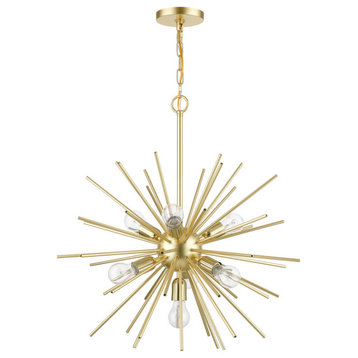 Tribeca 7 Light Soft Gold With Polished Brass Accents Pendant Chandelier