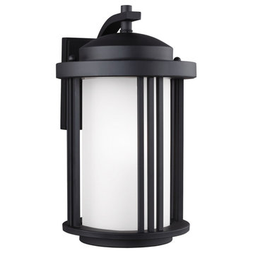 Sea Gull Crowell Medium 1-Light Outdoor Wall Lantern 8747901-12, Black