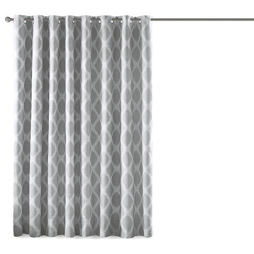 SunSmart Blakesly Ikat Blackout Window Panel, Grey, Grey, 100"x84"
