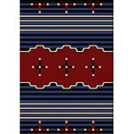 American Dakota - Big Chief2 Rug, Blue, 4'x5', Rectangle - The spirit of this rug is steeped in Southwest history.  Made from 'pure-blue' dyes.  Made in America!
