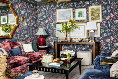 Example of an eclectic living room design in New York