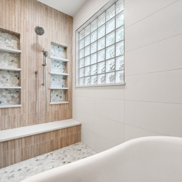 Light-Filled Shower Oasis with Glass Block Wall