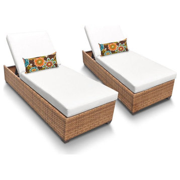 Afuera Living Patio Chaise Lounge in White Finish (Set of 2)