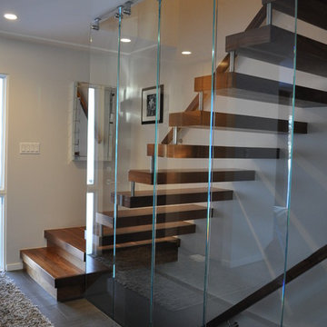 Walnut Cantilevered and Glass