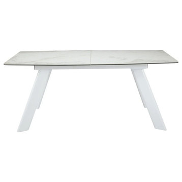 Eunice Modern Extendable Ceramic and White Dining Table