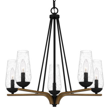 Quoizel ROC5025 Rochester 5 Light 25"W Taper Candle Style - Matte Black