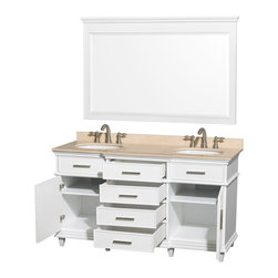 Ackley 60 inch White Finish Double Bathroom Vanity - Bathroom Vanities And Sink Consoles