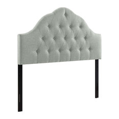 Sovereign Queen Tufted Upholstered Fabric Headboard, Gray