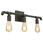 EGLO - Wymer 3-Light Bath Vanity Light, Zinc - The Wymer 3 light Bathroom Vanity Light by Eglo is perfect for  modern vintage or industrial decor. With the metal frame finished in a zinc color, creating bold contrast and the use of vintage bulbs make this vanity light the perfect addition to your bath area