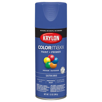 Krylon K05564007 COLORmaxx Paint + Primer Spray, Satin Iris, 12 Oz