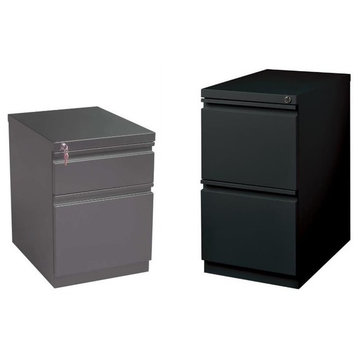 2 Piece Value Pack Mobile Filing Cabinet in Charcoal and Black