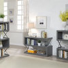 Furniture of America Sheena Contemporary Wood 4-Shelf Bookcase in Glossy Gray