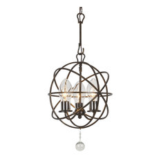 Solaris Outdoor 3 Light Bronze Sphere Chandelier