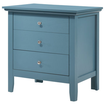 Whitley 3-Drawer Nightstand, Teal