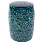 Livabliss - Surya Achilles AEH-003 Garden Stool, Teal - The Achilles Collection features compelling global inspired designs brimming with elegance and grace! The perfect addition for any home, these pieces will add eclectic charm to any room! Made in China with Ceramic, Ceramic. For optimal product care, wipe clean with a dry cloth. Manufacturers 30 Day Limited Warranty.