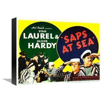 "Laurel & Hardy - Saps At Sea, 1940" Canvas Giclee, 16"x12"