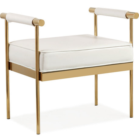 Diva White Vegan Leather Bench