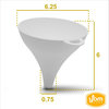 Plastic Funnel for Liquid Transfer, Dishwasher Safe, White, Large, 6-Pack