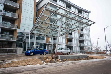 Example of a trendy home design design in Edmonton