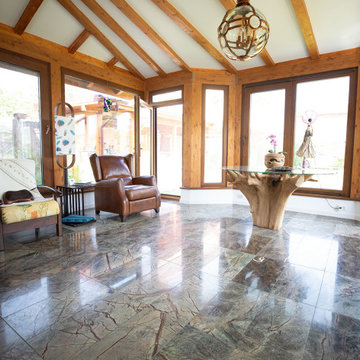 Amazing Marble Floor Design with RainForest Green Polished Marble