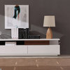 TV061 Modern Tv Stand in Light Walnut/White Lacquer Finish