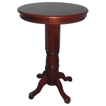 Bowery Hill Traditional Hardwood & Veneers Pedestal Pub Table in Cherry
