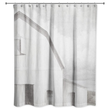 White Neutral Barn 71"x74" Shower Curtain