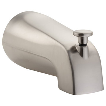 Pulse Brass Slip Connection Tub Spout With Diverter, Brushed Nickel