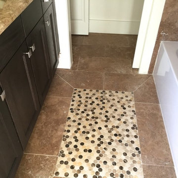 Penny Round Tile with Travertine