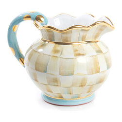 Parchment Check Fluted Pitcher | MacKenzie-Childs - Pitchers