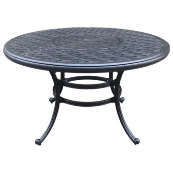 Carlsbad 52" Cast Aluminum Round Dining Table, Dark Lava Bronze