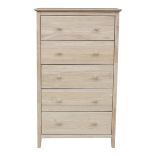 Solid Wood Dresser Chest With 5 Drawers - Transitional - Dressers - by ...