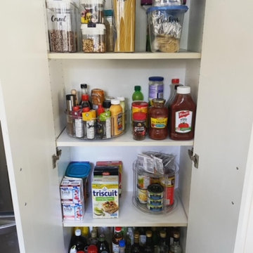 kitchen cupboards and fridge