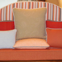 Pumpkin and Grey - Upholstery Fabric